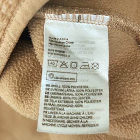 H&M Faux Shearling Pullover Sweatshirt Coat Jacket Teddy Camel Tan Beige - Picture 10 of 10